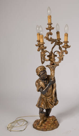 Leuchte  Stehlampe, Mohrstehleuchte, Holz