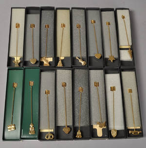 Georg Jensen - 16 lysholder i 24 kt. forgyldt messing. 16