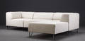 Modulsofa med puf, model seville, beige med sorte ben