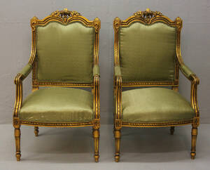 Karmstolar, ett par, Louis XVI-stil 2