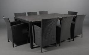 Havemøbler. Otte havestole samt bord med granitplader. 8