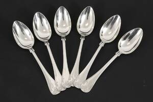 Matskedar 6st, silver, modell Gammal Fransk, C.G.Hallberg, 1900-talets början