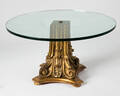 Tisch  Beistelltisch, Holz und Glas