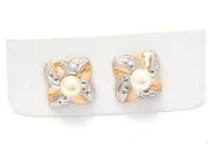 Örhängen 18K tvåfärgade0,8g