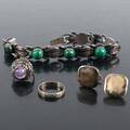 SILVERSMYCKEN Armband i sterling med malakit, mm