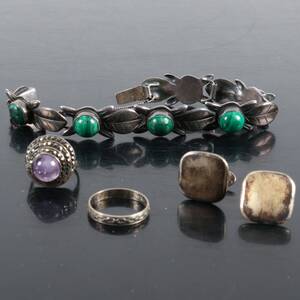 SILVERSMYCKEN Armband i sterling med malakit, mm
