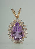 Ametyst- og diamantvedhæng