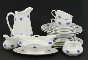 Te- och matservisdelar, 16st, Blå Blom, Gustavsberg