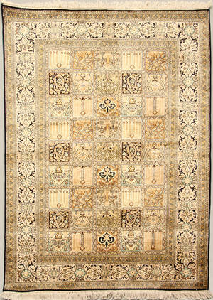 Kashmir silketæppe på bomuld