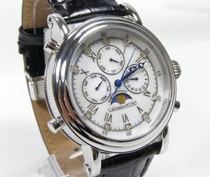 Calvaneo 1583 - Modell 826 Estemia Perlmutt Diamant - Kalender Herrenarmbanduhr
