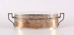 JARDINJÄR nysilver med glasinsats, 1900-talets första hälft.