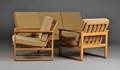 Børge Mogensen 1914-1972. Tre pers. sofa samt to slædestole. 3