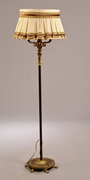 Standerlampe, bronze og forgyldt metal.