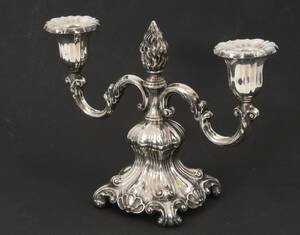 Ljusstake för två ljus, silver, 1900-tal