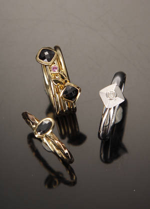 Spinning Jewelry, samleringe i guld og sølv, str. 51 5