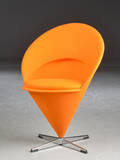 Verner Panton. Stol, Cone Chair  Kræmmerhusstolen, orange