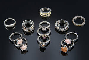 Pandora. Samling ringe af sterlingsølv. 12