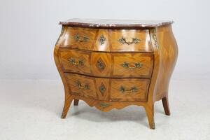 BYRÅ, med marmorskiva, mahogny, rokokostil