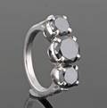 Silver Black Diamond ring approx. 4.00 ct