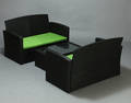 Havemøbelsæt af sort polyrattan
