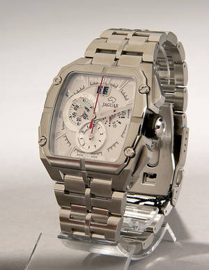 Jaguar chronograf herrearmbåndsur af stål. Ref. J6393