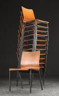 Tolv skolestole, teak og metal, 1960erne 12