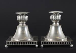 Ljusstakar ett par, Metallmanufaktur i Lidköping, 1937