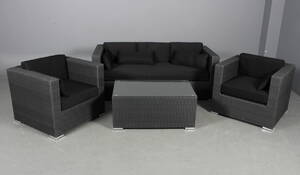 Lounge havemøbelsæt. Polyrattan. 4