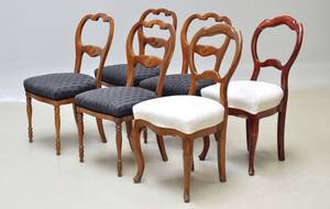 Salonstole i palisander og bejdset bøg, 1800-tallet6