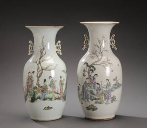 To kinesiske vaser af porcelæn, 18001900-tallet 2