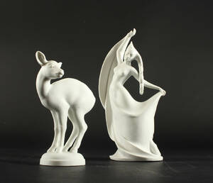 Royal Copenhagen, to figurer af bisquit 2