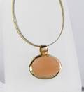 Collier in Roségold mit Mondstein Cabochon von ca. 9.9 ct.