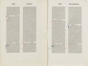 Incunabula leaves Vincentius Bellovacensis