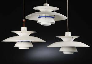 Poul Henningsen. Tre PH5 pendler, hvide 3