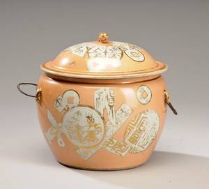 Lågkrukke af porcelæn Kina 1800 tallet