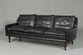 Georg Thams. 3-pers sofa i sort læder