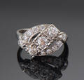 Vintage diamantring af hvidguld, ca. 0.98 ct, 