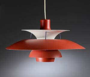 Poul Henningsen. PH5 pendel, rødlakeret