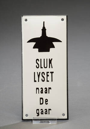 Emaljeskilt Sluk lyset naar de gaar