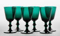 Seks grønne Chr. VIII glas 6