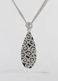 Brillantcollier mit Onyxplatte in Weißgold, Handarbeit - Unikat - ca. 0.82 ct.  11 ct.