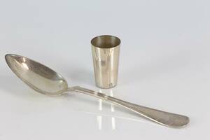 BÄGARE samt MATSKED, silver, 71 g