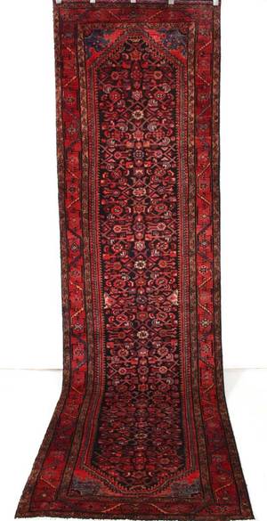 Persisk handknuten gallerimatta Hosseinabad,370x103 cm.