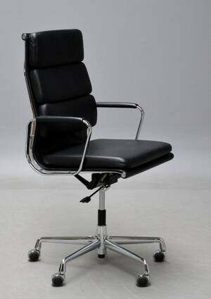 Charles Eames. Kontorstol med armlæn, EA 219 Full Leather