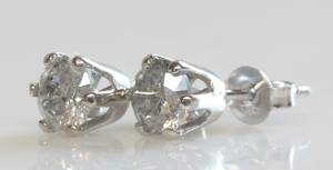 Par brillantørestikker, ca. 1.50 ct. 2
