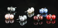 Cultured fresh water multicolour pearls earrings 14.