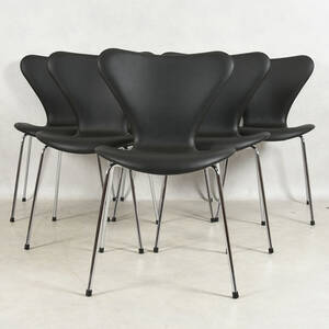 STOLAR, 6 st, Sjuan, modell 3107, Arne Jacobsen, Fritz Hansen.