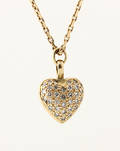 Hjerteformet vedhæng 14 kt. guld prydet med brillanter 2