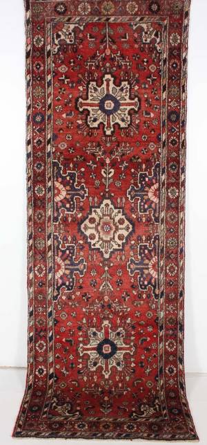 Persisk handknuten gallerimatta Hamedan 293x102 cm.