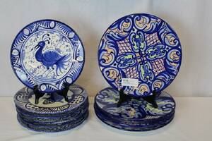 6  4 TALLRIKAR OLIKA MÖNSTER, DIA 25, 31 CM